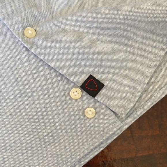 Strellson Sereno Slim-Fit Long-Sleeve Shirt Light Blue Size 17 - Picture 8 of 16